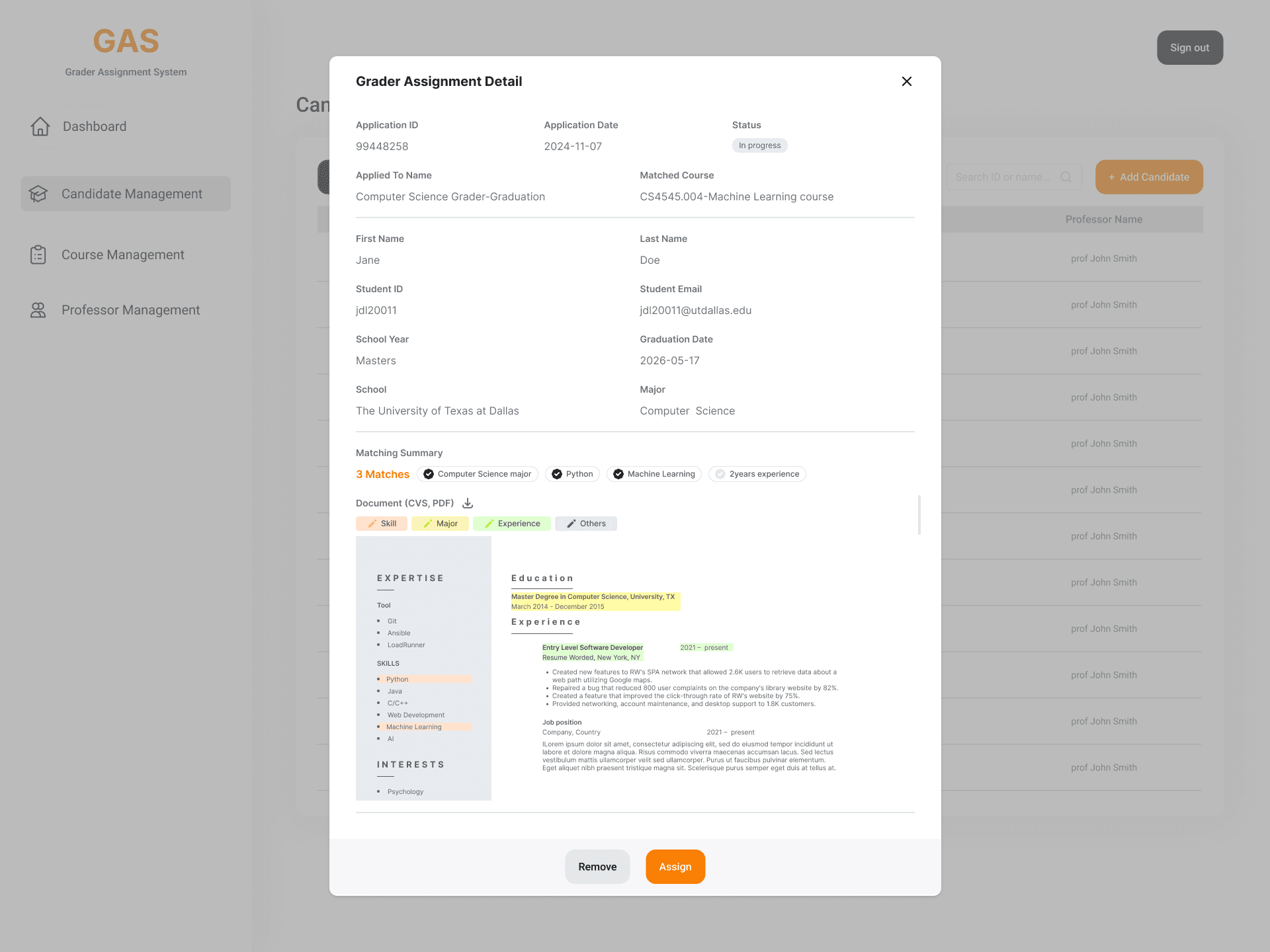 Grader Assignment System cover